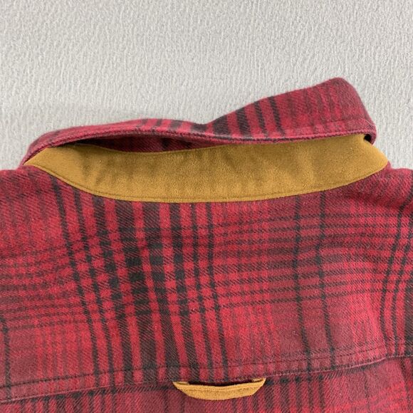 Orvis Shirt Mens XL Red Black Plaid Flannel Button Front Long Sleeve Two Pocket - Picture 16 of 16